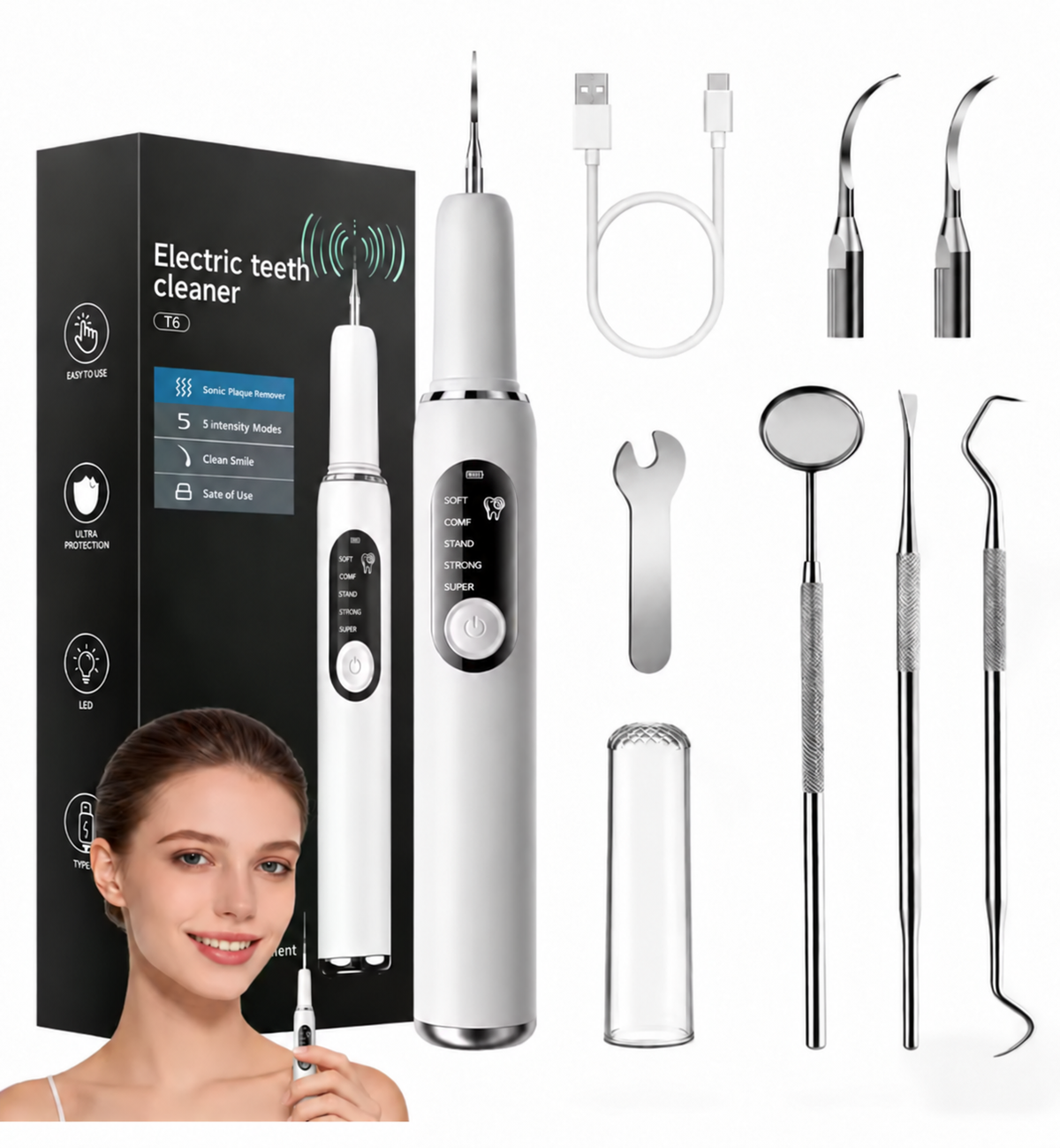 Electric Oral Cleaning Kit with LED Light